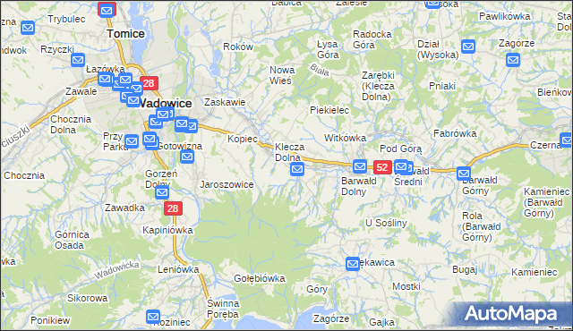 mapa Klecza Górna, Klecza Górna na mapie Targeo
