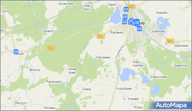 mapa Kleczewo, Kleczewo na mapie Targeo