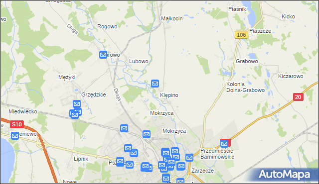 mapa Klępino, Klępino na mapie Targeo
