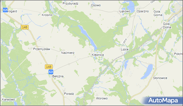 mapa Klępnica, Klępnica na mapie Targeo