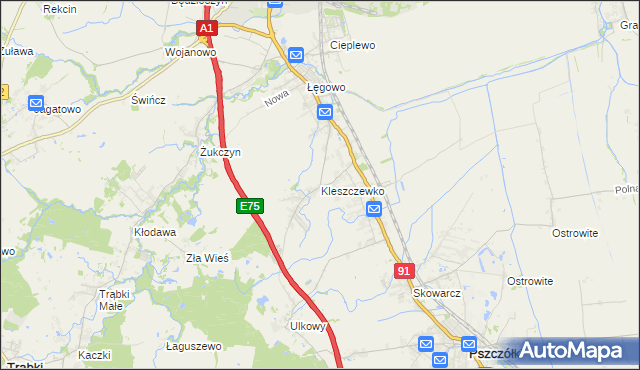 mapa Kleszczewko, Kleszczewko na mapie Targeo