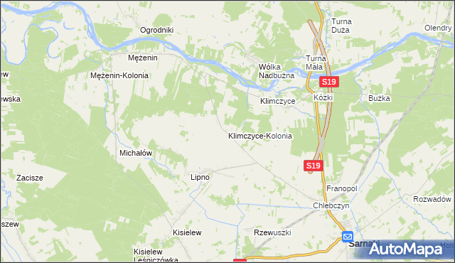 mapa Klimczyce-Kolonia, Klimczyce-Kolonia na mapie Targeo