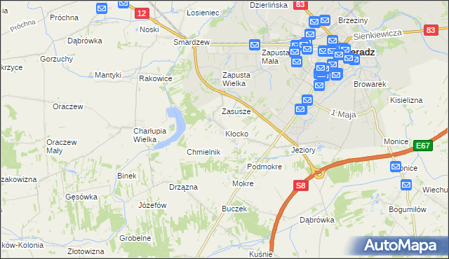 mapa Kłocko, Kłocko na mapie Targeo