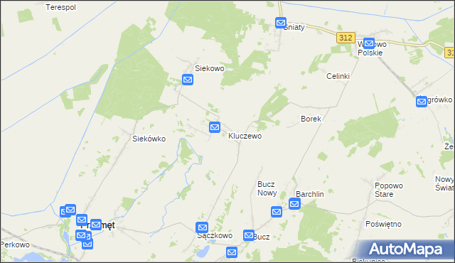 mapa Kluczewo gmina Przemęt, Kluczewo gmina Przemęt na mapie Targeo