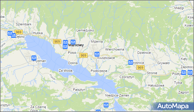 mapa Kluszkowce, Kluszkowce na mapie Targeo