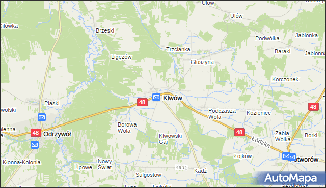 mapa Klwów, Klwów na mapie Targeo