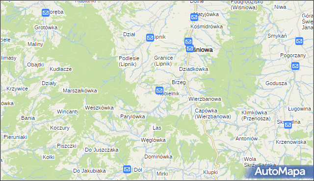 mapa Kobielnik, Kobielnik na mapie Targeo