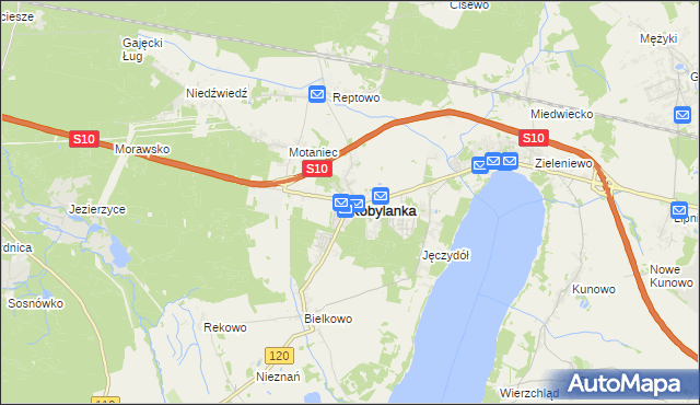 mapa Kobylanka powiat stargardzki, Kobylanka powiat stargardzki na mapie Targeo