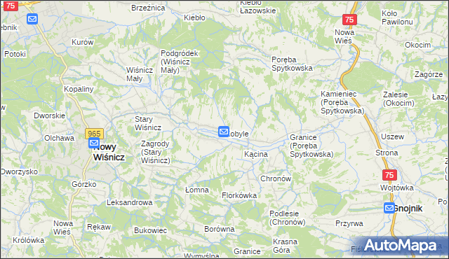 mapa Kobyle gmina Nowy Wiśnicz, Kobyle gmina Nowy Wiśnicz na mapie Targeo