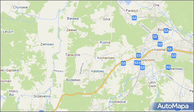 mapa Kochanowo gmina Luzino, Kochanowo gmina Luzino na mapie Targeo