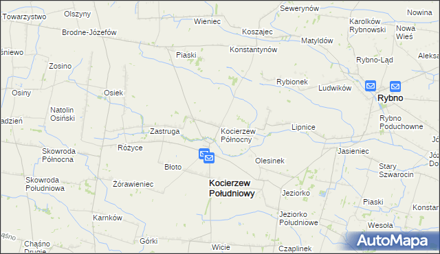 mapa Kocierzew Północny, Kocierzew Północny na mapie Targeo