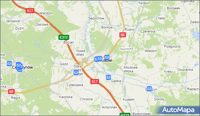 mapa Kołbiel, Kołbiel na mapie Targeo