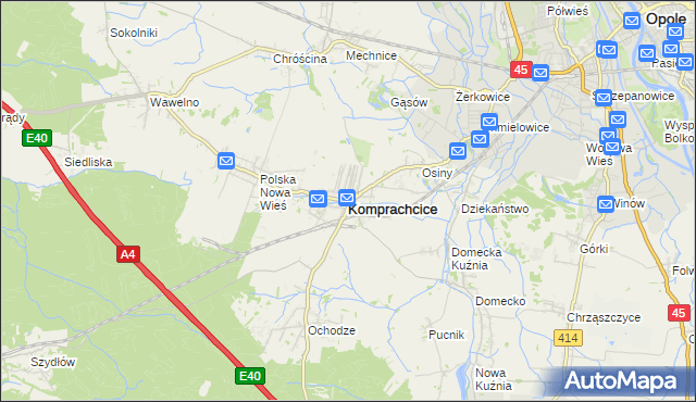 mapa Komprachcice, Komprachcice na mapie Targeo