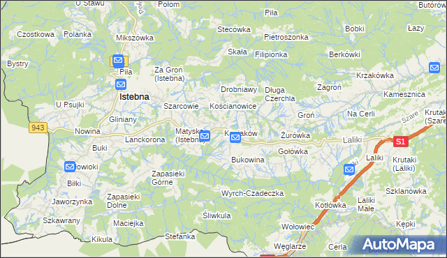 mapa Koniaków, Koniaków na mapie Targeo