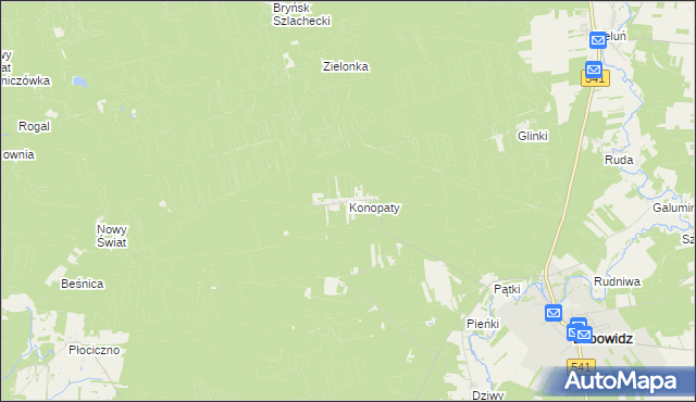 mapa Konopaty, Konopaty na mapie Targeo