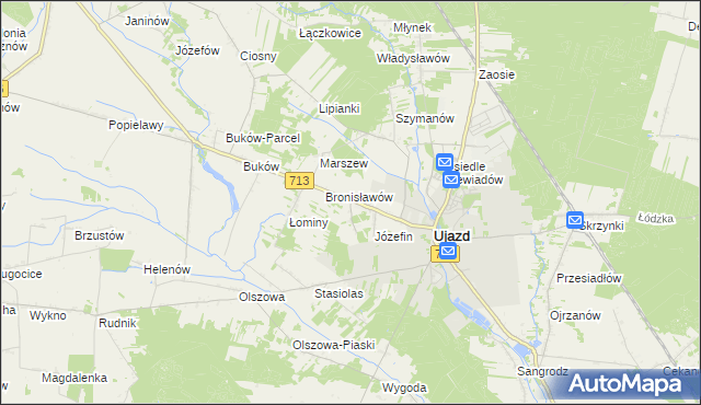 mapa Konstancin gmina Ujazd, Konstancin gmina Ujazd na mapie Targeo