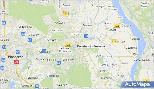 mapa Konstancin-Jeziorna, Konstancin-Jeziorna na mapie Targeo