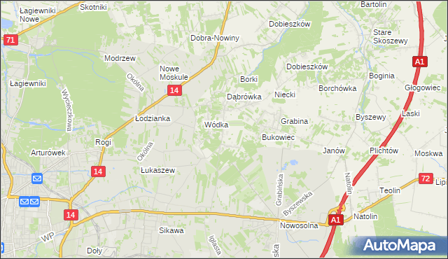 mapa Kopanka gmina Nowosolna, Kopanka gmina Nowosolna na mapie Targeo