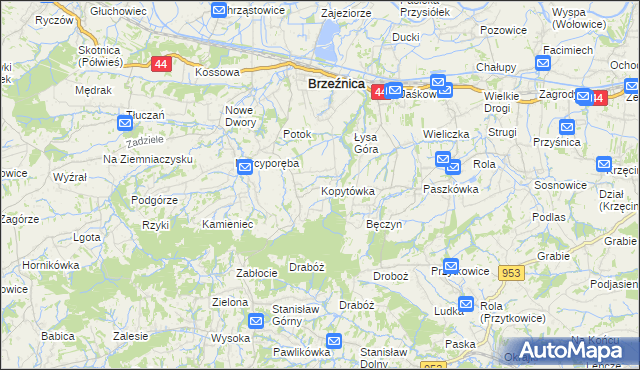 mapa Kopytówka, Kopytówka na mapie Targeo
