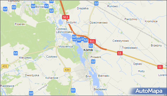 mapa Kórnik, Kórnik na mapie Targeo