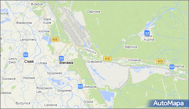 mapa Korzonek gmina Bierawa, Korzonek gmina Bierawa na mapie Targeo