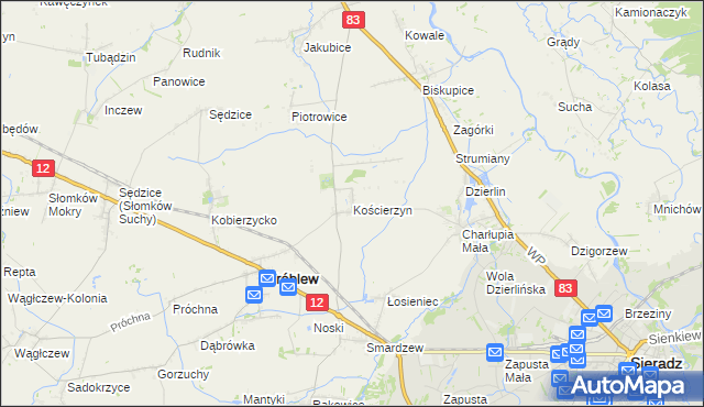 mapa Kościerzyn, Kościerzyn na mapie Targeo