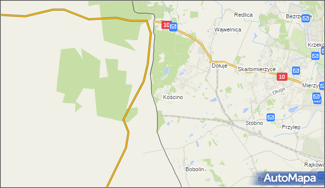 mapa Kościno, Kościno na mapie Targeo