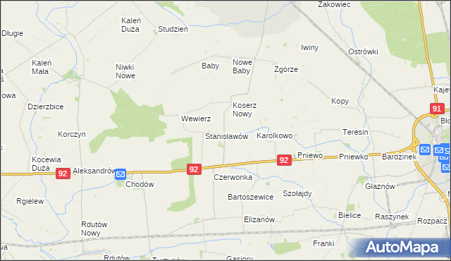 mapa Koserz, Koserz na mapie Targeo