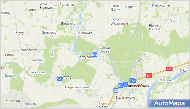 mapa Kosewko, Kosewko na mapie Targeo