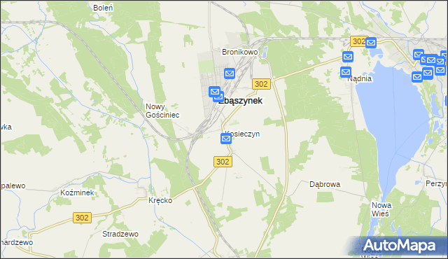 mapa Kosieczyn, Kosieczyn na mapie Targeo