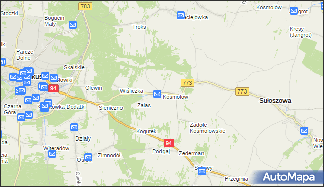 mapa Kosmolów, Kosmolów na mapie Targeo