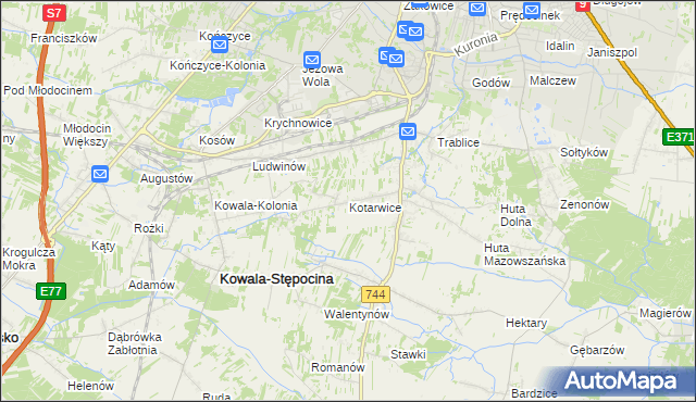 mapa Kotarwice, Kotarwice na mapie Targeo