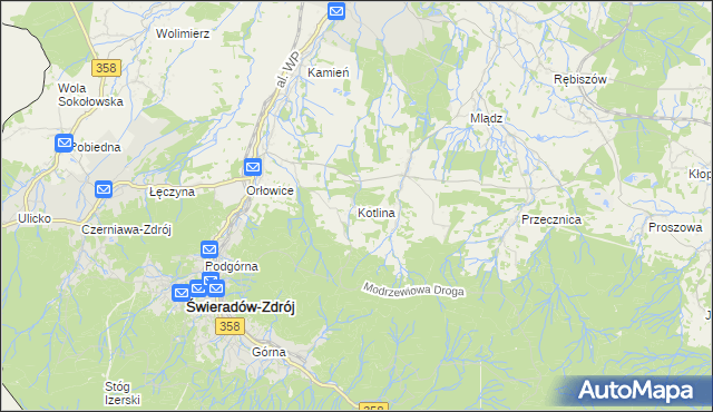 mapa Kotlina, Kotlina na mapie Targeo