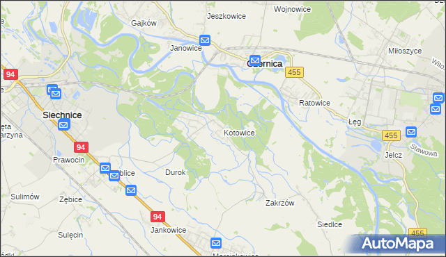 mapa Kotowice gmina Siechnice, Kotowice gmina Siechnice na mapie Targeo