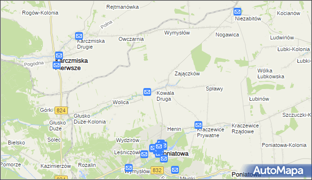 mapa Kowala Druga, Kowala Druga na mapie Targeo
