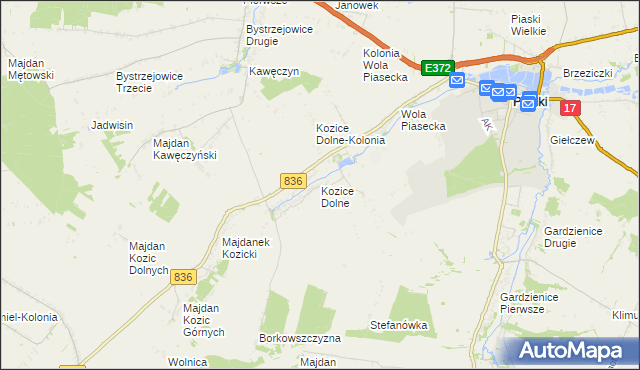 mapa Kozice Dolne, Kozice Dolne na mapie Targeo