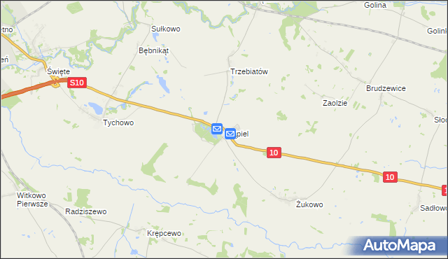 mapa Krąpiel gmina Stargard, Krąpiel gmina Stargard na mapie Targeo