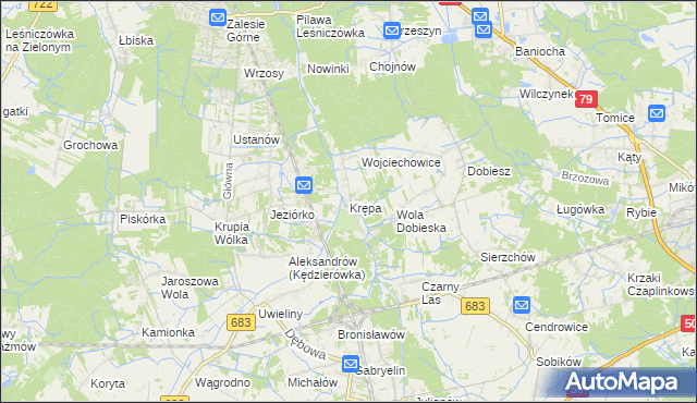 mapa Krępa gmina Prażmów, Krępa gmina Prażmów na mapie Targeo