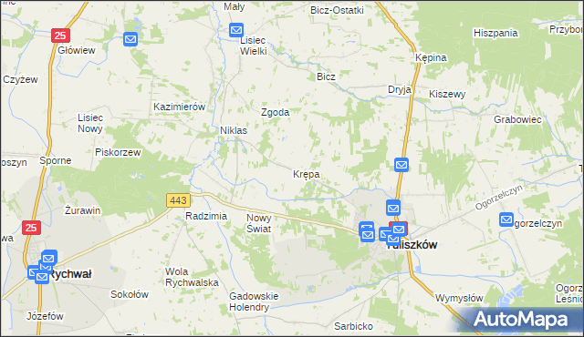 mapa Krępa gmina Tuliszków, Krępa gmina Tuliszków na mapie Targeo