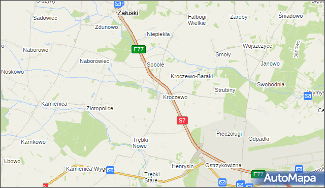 mapa Kroczewo, Kroczewo na mapie Targeo