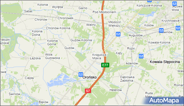 mapa Krogulcza Mokra, Krogulcza Mokra na mapie Targeo