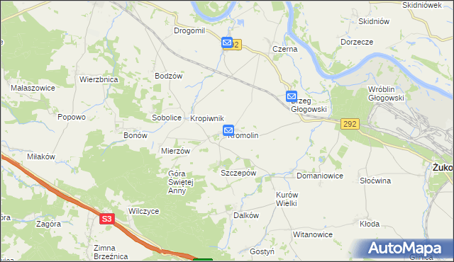 mapa Kromolin, Kromolin na mapie Targeo