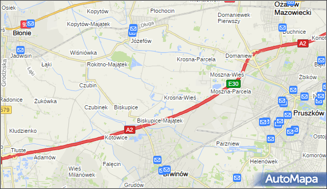 mapa Krosna-Wieś, Krosna-Wieś na mapie Targeo