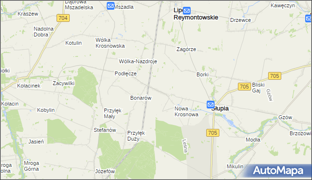 mapa Krosnowa, Krosnowa na mapie Targeo