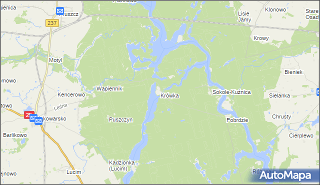 mapa Krówka, Krówka na mapie Targeo