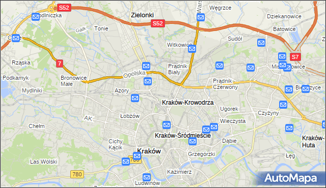 mapa Krowodrza, Krowodrza na mapie Targeo