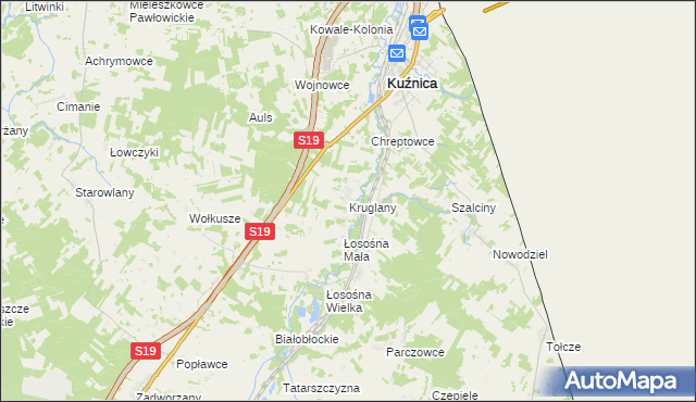 mapa Kruglany, Kruglany na mapie Targeo