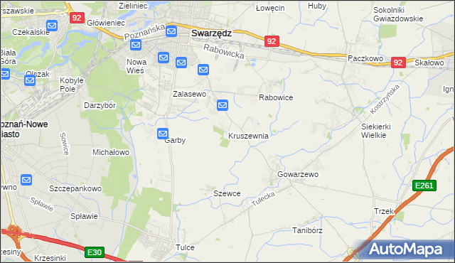mapa Kruszewnia gmina Swarzędz, Kruszewnia gmina Swarzędz na mapie Targeo