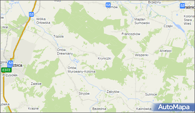 mapa Kryniczki, Kryniczki na mapie Targeo