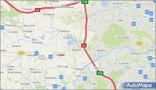 mapa Kryspinów, Kryspinów na mapie Targeo